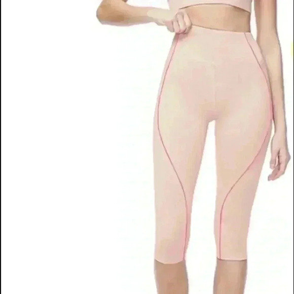 Good American The Electric Feel Crop Legging Heathered Pink Women Size 3… - Picture 2 of 8